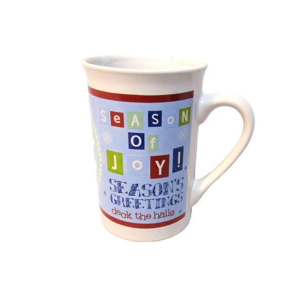 Royal Norfolk Mug White, 12 ounces, Season of Joy with Snowman Microwave Safe - Picture 2 of 5